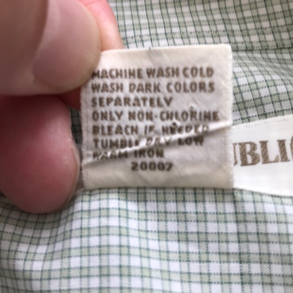 Banana Republic Green Check Button Down Shirt - L - Picture 4 of 8